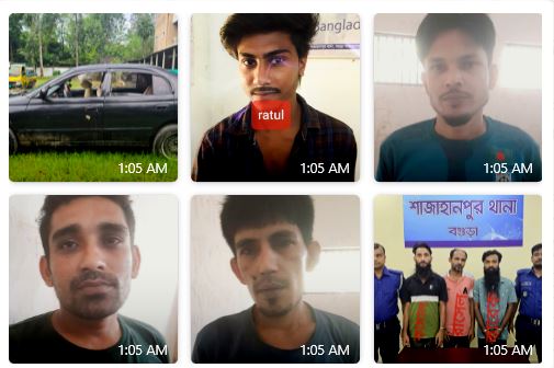 বগুড়ায় ডিবি পুলিশ পরিচয়ে ডাকাতির ঘটনায় ৭ ডাকাত গ্রেফতার