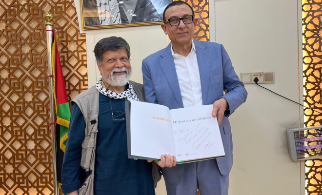 গাজা ফ্লোটিলার সদস্যদের সংবর্ধনা দিলেন ফিলিস্তিনের রাষ্ট্রদূত