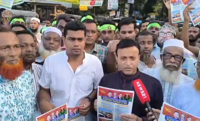 নকলায় বিএনপির মনোনয়ন প্রত্যাশী ইলিয়াস খানের ৩১ দফা বাস্তবায়নে লিফলেট বিতরণ