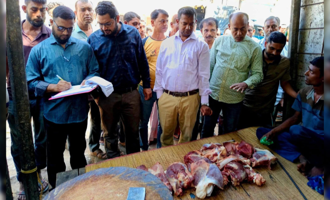 ঝিনাইদহ কালীগঞ্জে মাংসের দোকানে ভ্রাম্যমাণ আদালতের জরিমানা