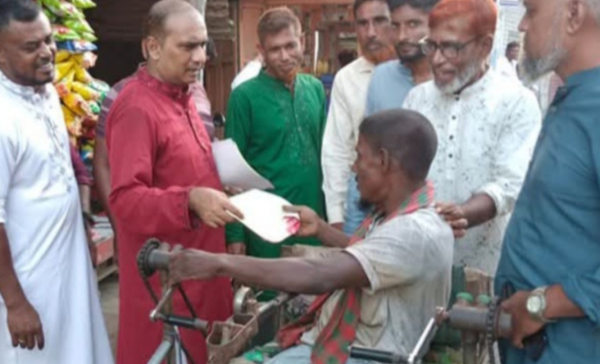 ৮৪ ঝিনাইদহ-৪ নির্বাচনীএলাকায় বিএনপির লিফলেট বিতরণ ও গণসংযোগ