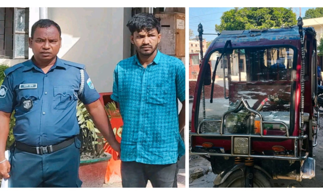 বগুড়ায় চুরি হওয়া ইজিবাইকসহ একজন গ্রেফতার